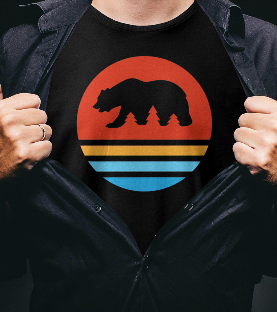 California Bear Sunset Stripes T-Shirt