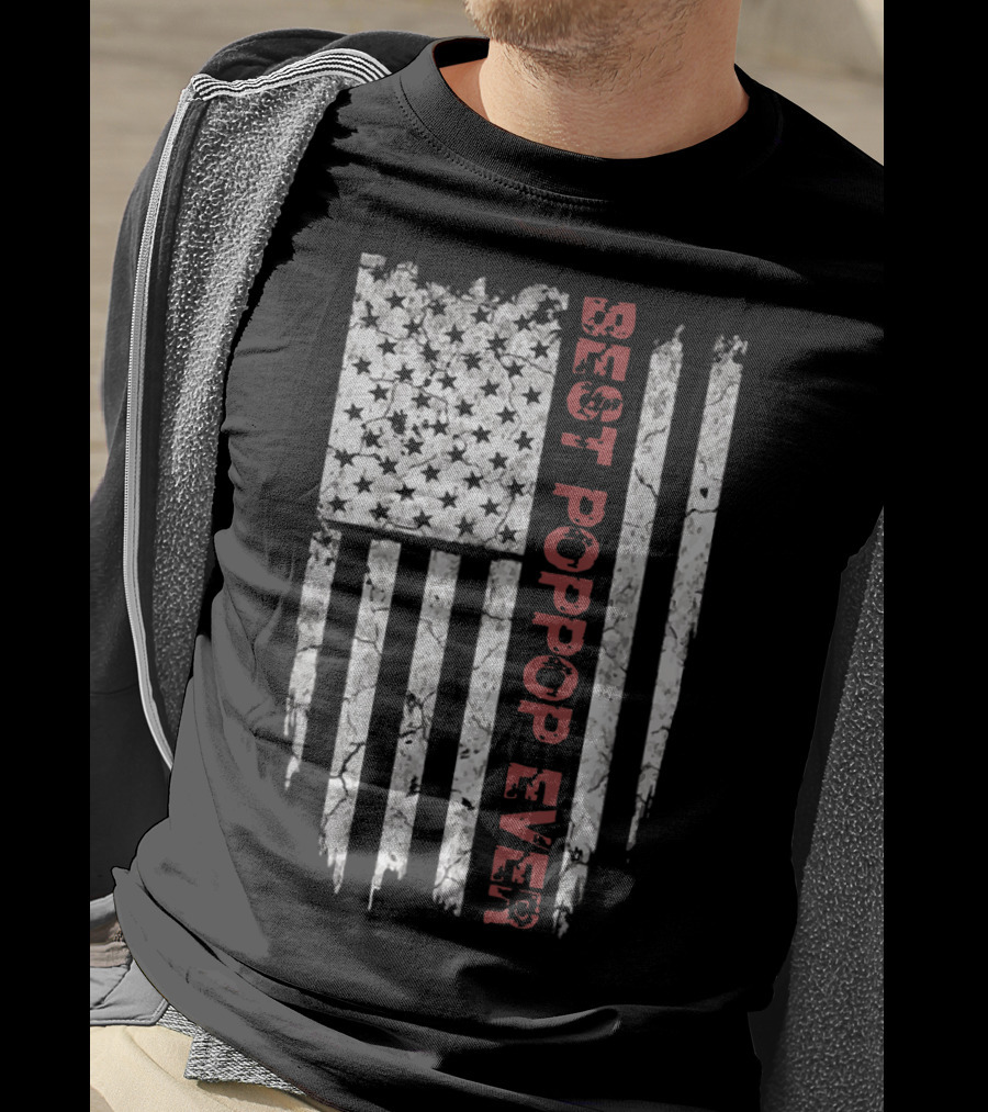 Best Poppop Ever American Flag T-Shirt
