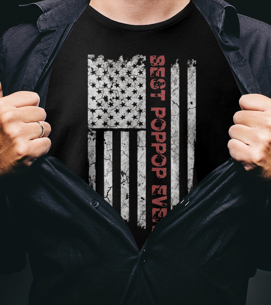 Best Poppop Ever American Flag T-Shirt