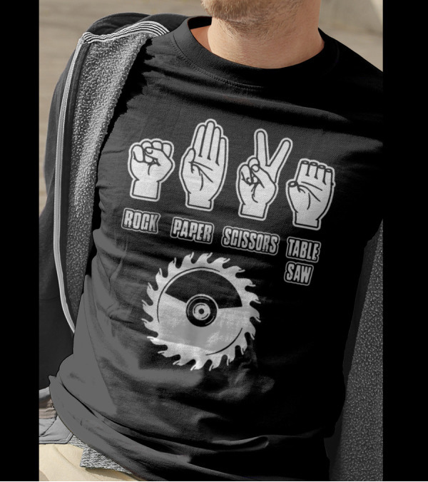 Rock Paper Scissors Table Saw Carpenter T-Shirt