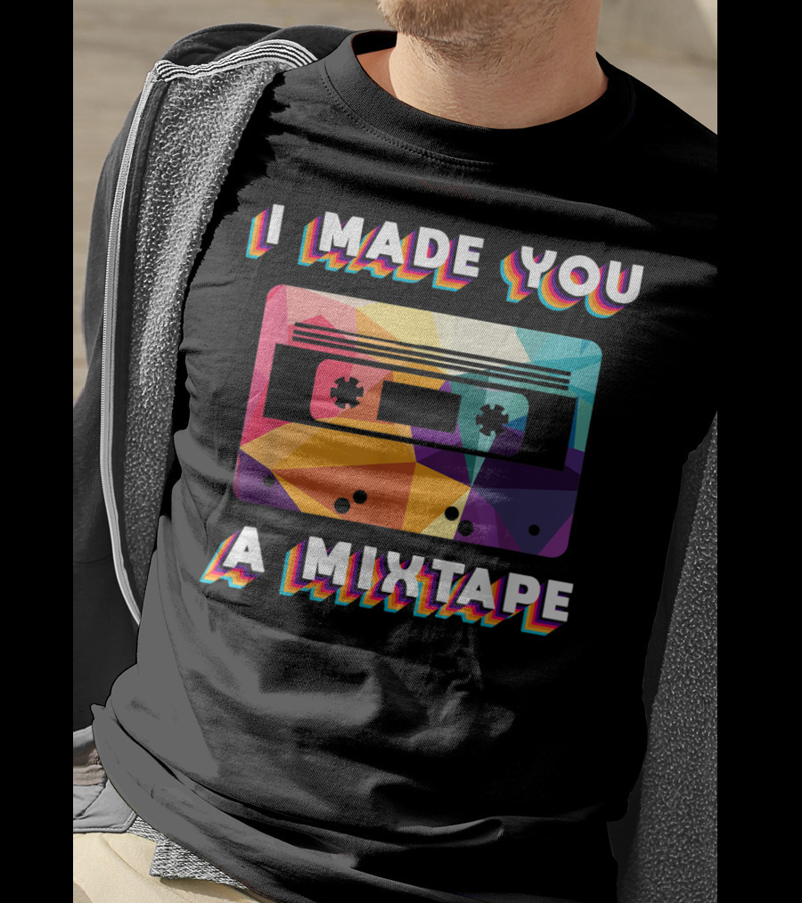 I Made You A Mixtape Colorful Cassette Vintage T-Shirt