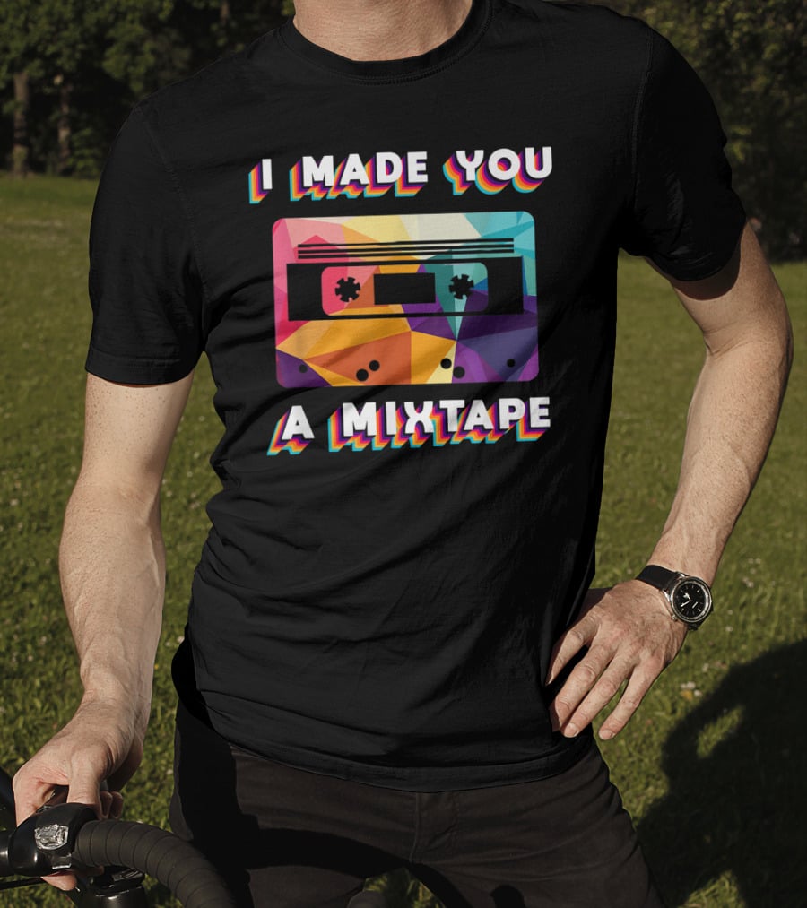 I Made You A Mixtape Colorful Cassette Vintage T-Shirt