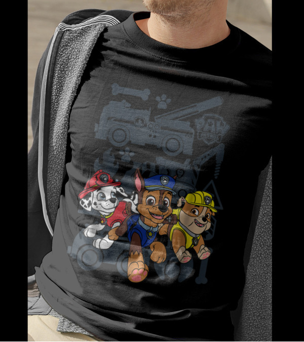 Paw Patrol Chase Marshall Rubble Adventure Vehicles T-Shirt