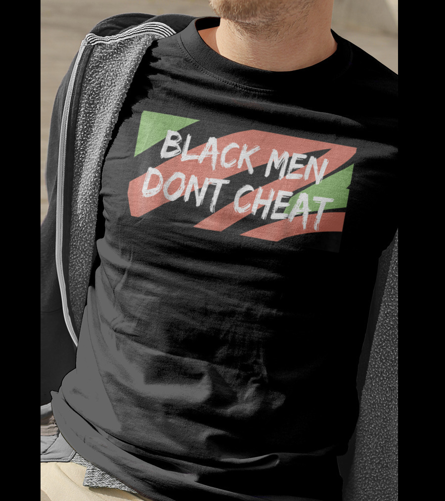 BLACK MEN DONT CHEAT Black Red Green Stripes T-Shirt