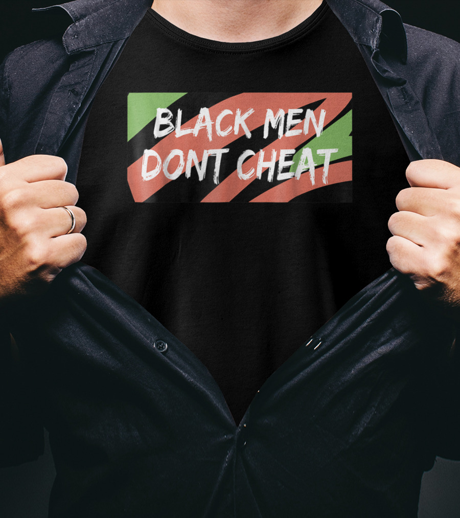 BLACK MEN DONT CHEAT Black Red Green Stripes T-Shirt