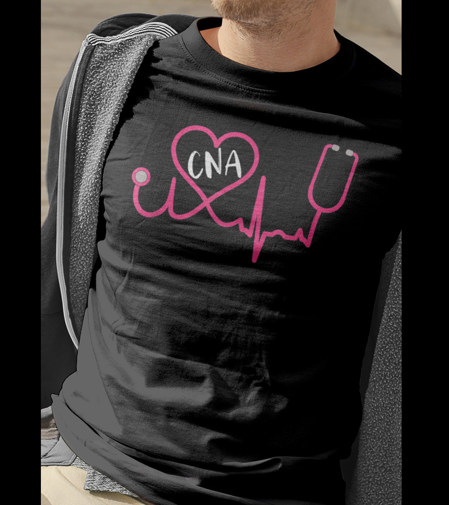 CNA Heartbeat Stethoscope Nursing Assistant EKG T-Shirt