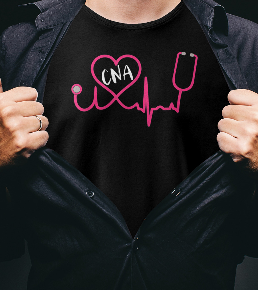 CNA Heartbeat Stethoscope Nursing Assistant EKG T-Shirt