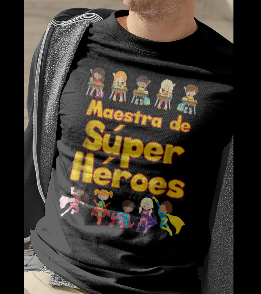 Maestra De Súper Héroes Comic Book Super Hero Student Spanish Teacher T-Shirt