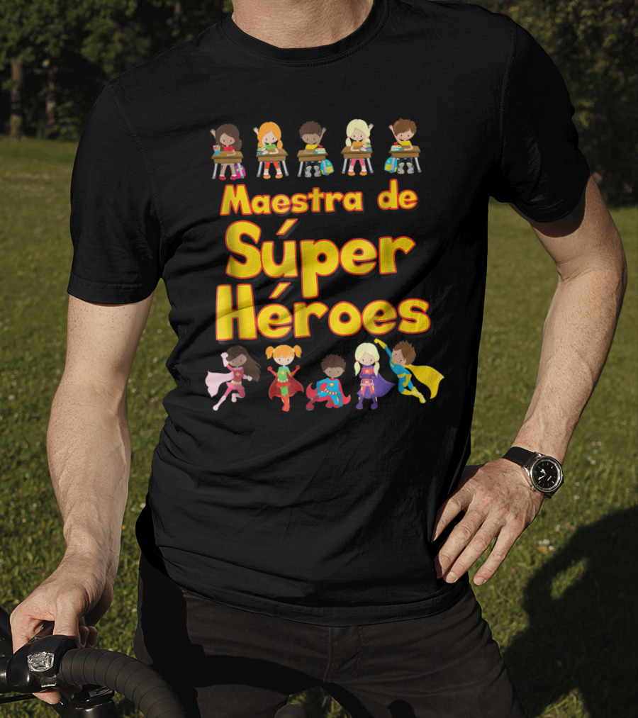 Maestra De Súper Héroes Comic Book Super Hero Student Spanish Teacher T-Shirt
