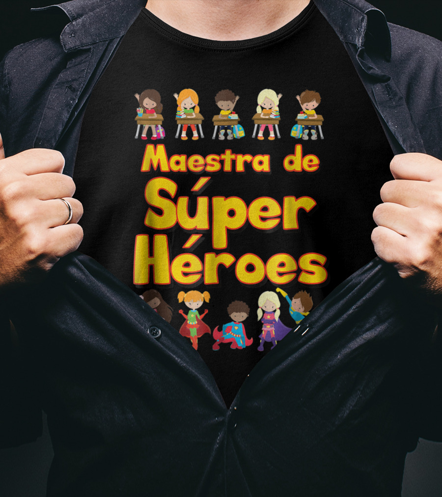 Maestra De Súper Héroes Comic Book Super Hero Student Spanish Teacher T-Shirt