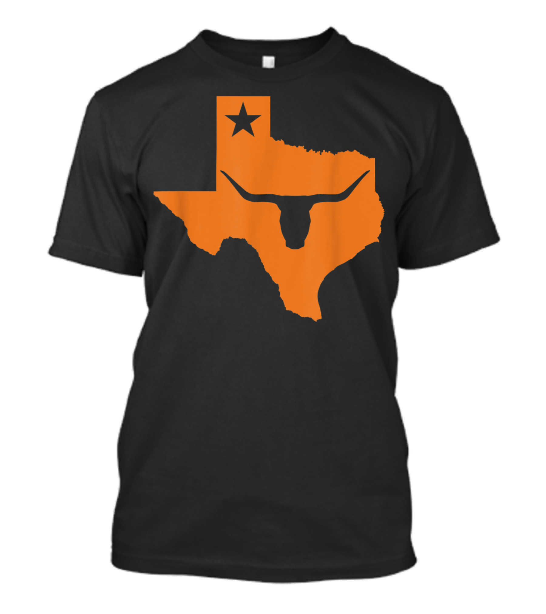 Texas Longhorn Bull Orange State Star T-Shirt