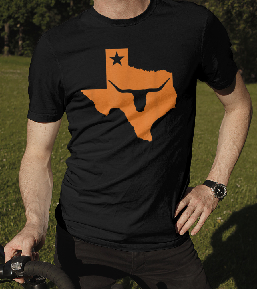 Texas Longhorn Bull Orange State Star T-Shirt