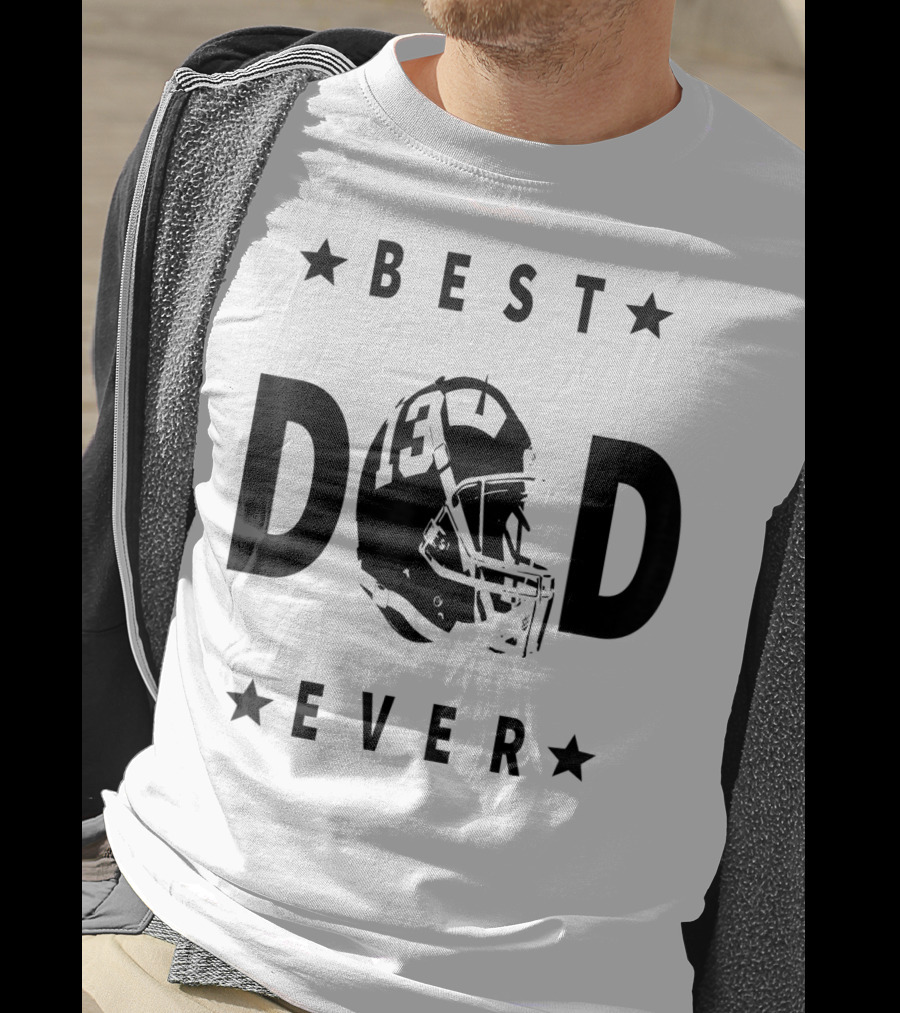 Best Dad Ever Football Helmet Dallas Cowboys Fan T-Shirt