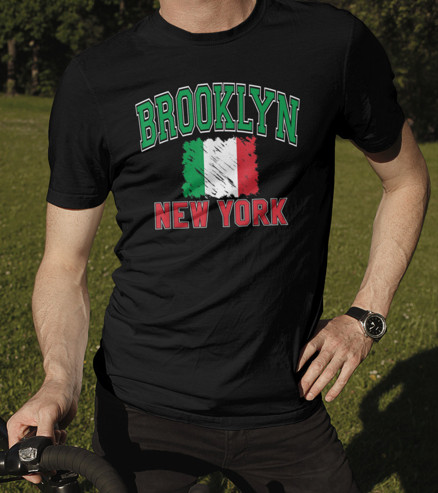 Brooklyn New York Italian Flag Varsity T-Shirt