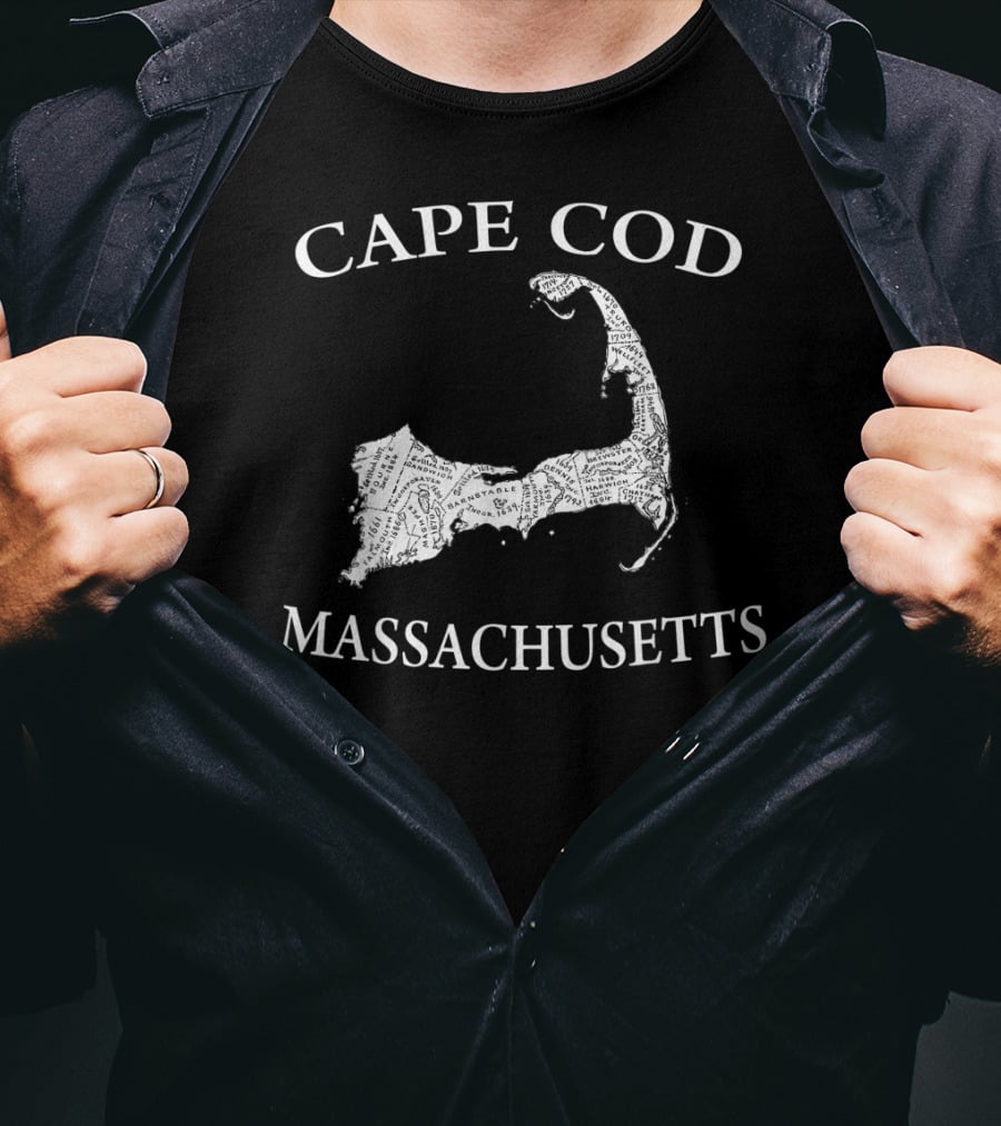 Cape Cod Massachusetts Map T-Shirt