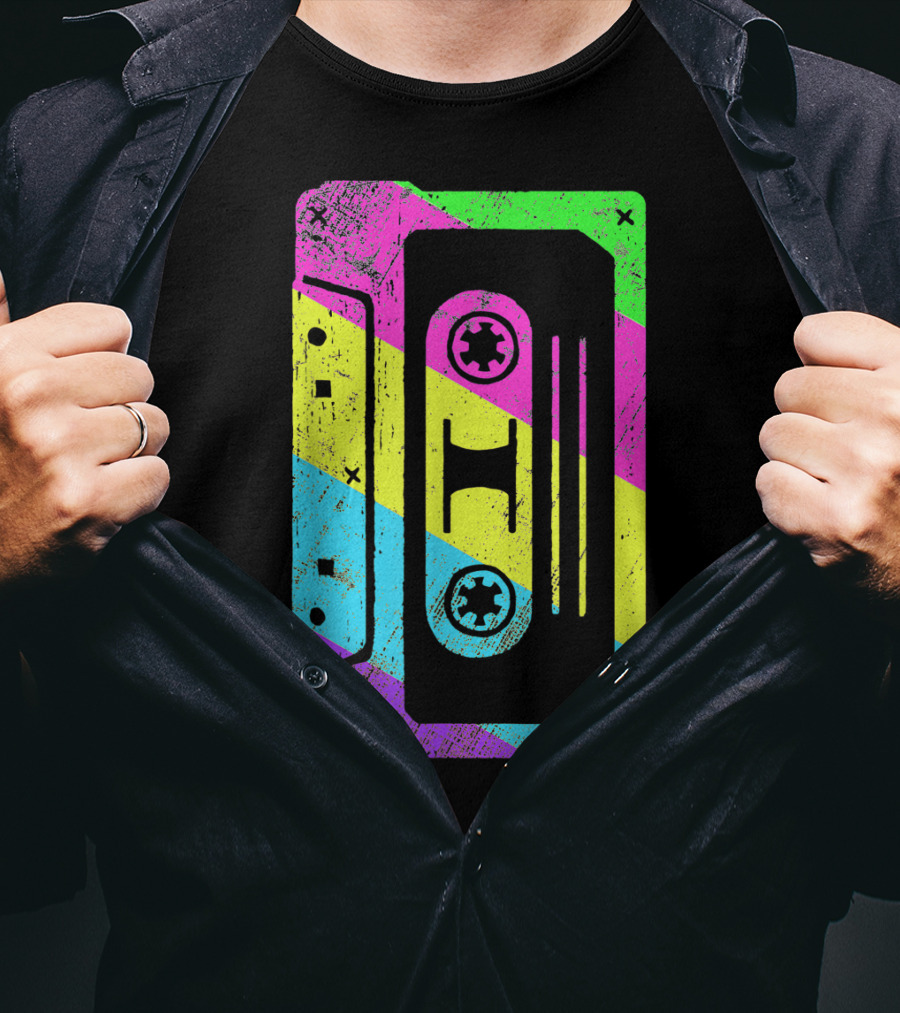 Retro Rainbow Cassette Tape Costume T-Shirt