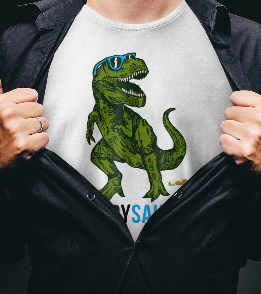 Daddysaurus Rex Dinosaur Dad Fathers Day Fun T-Shirt