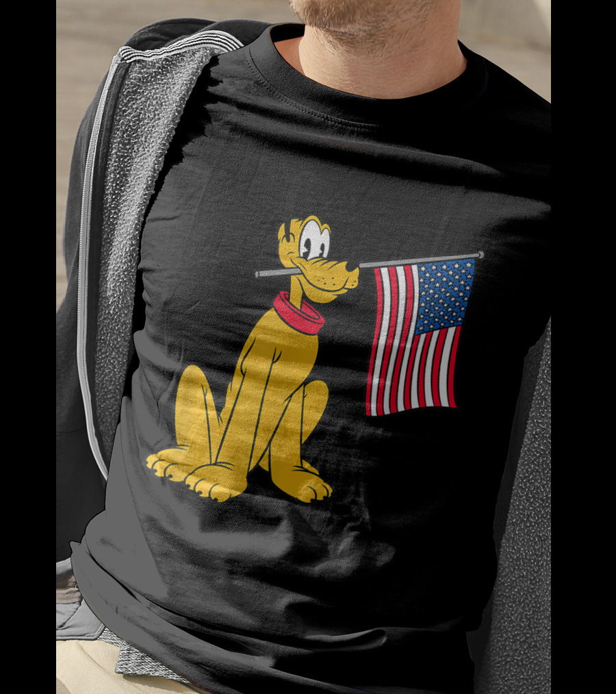 Disney Pluto American Flag T-Shirt