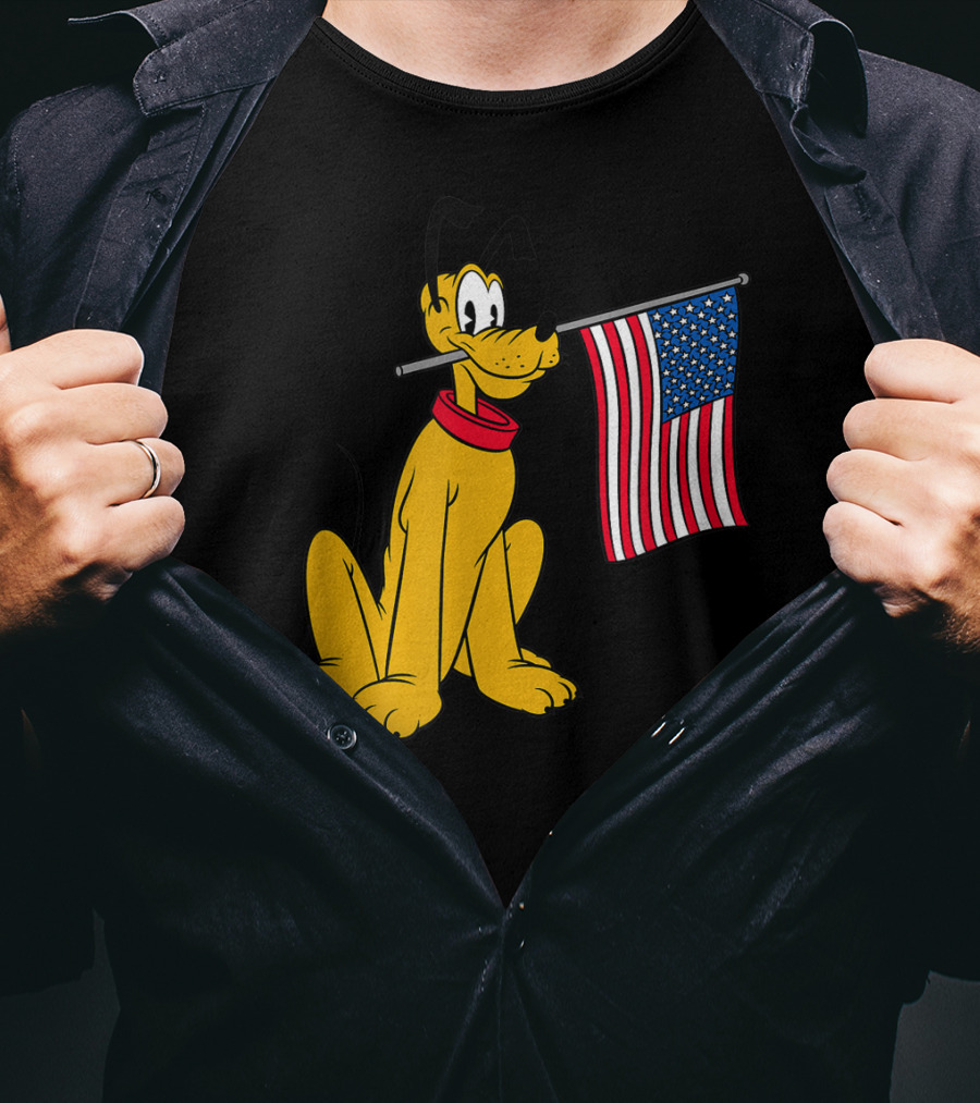 Disney Pluto American Flag T-Shirt