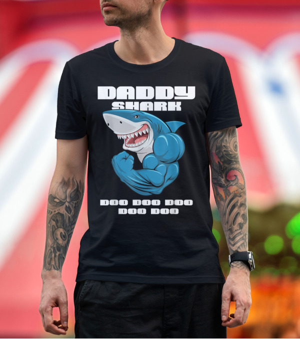 Premium T-Shirt: Daddy Shark Doo Doo Doo Doo Matching Family Shark T-Shirt Daddy Shark Doo Doo Doo Doo Matching Family Shark T-Shirt