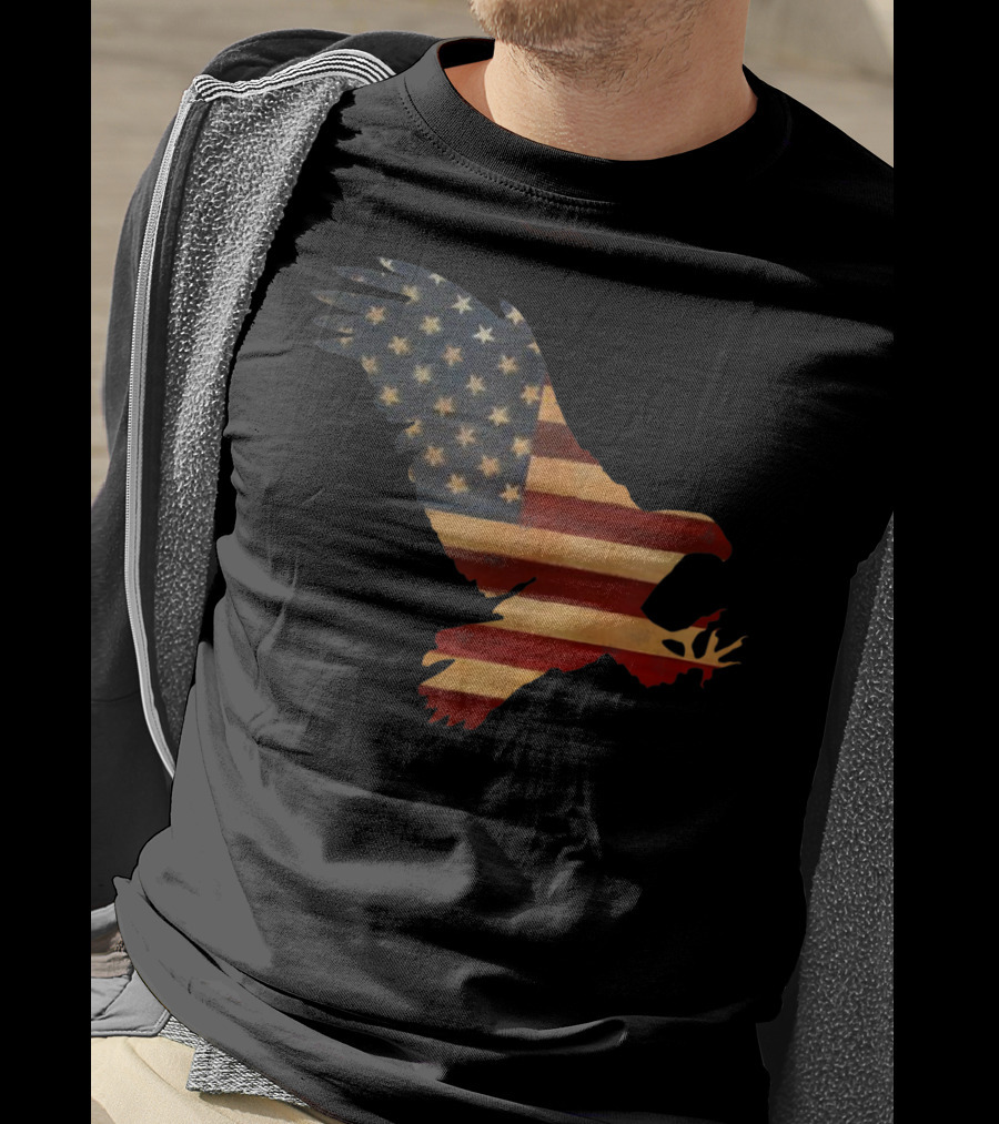 American Flag Eagle Silhouette Cool T-Shirt