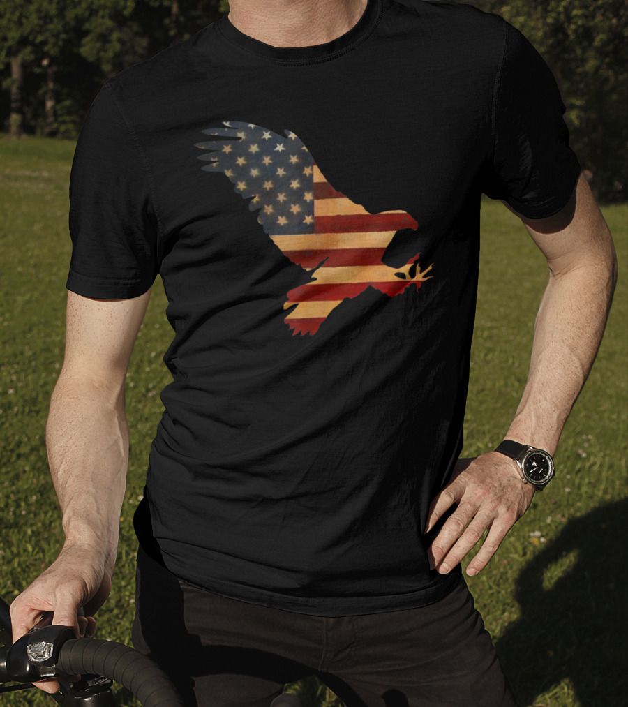 American Flag Eagle Silhouette Cool T-Shirt