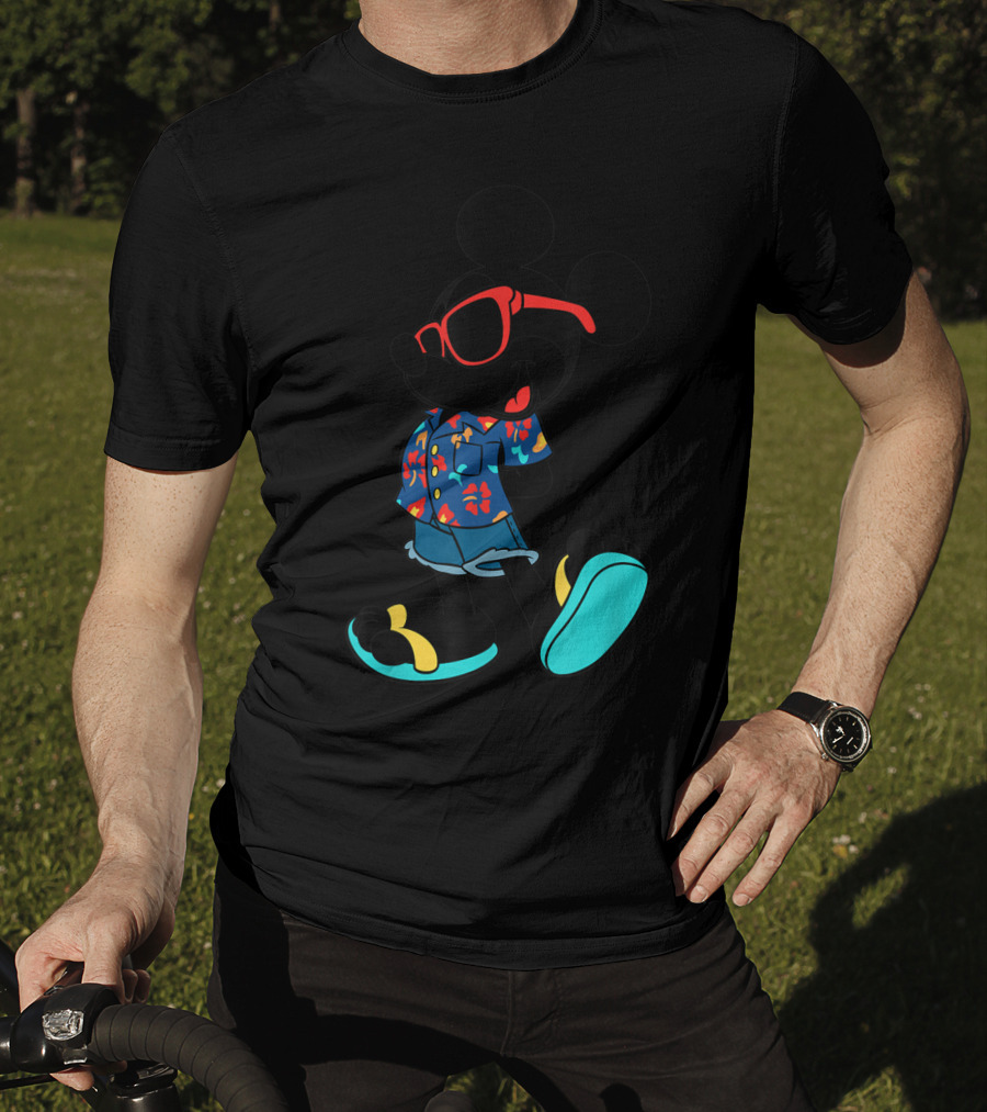 Disney Mickey Mouse Hawaiian Shirt With Sunglasses Summer T-Shirt