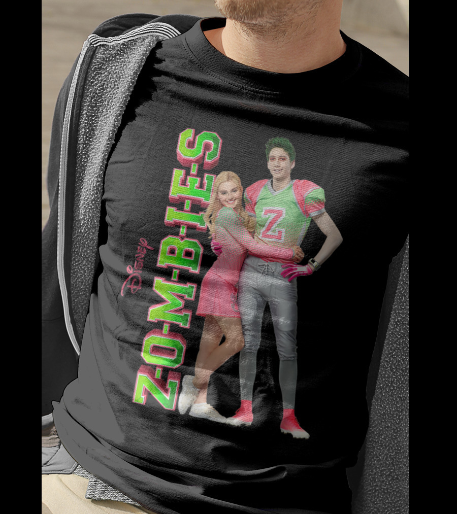 Disney Zombies Zed And Addison Cheerleader And Football Player T-Shirt