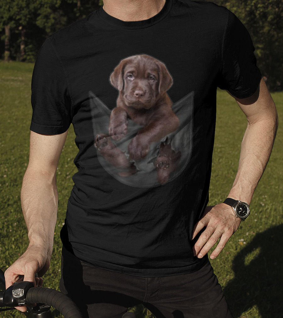 Chocolate Labrador Dog In Your Pocket T-Shirt