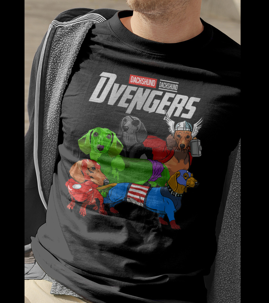Dvengers Dachshund Funny Dog Superhero T-Shirt
