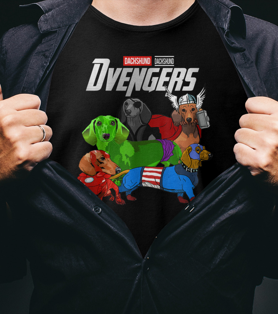 Dvengers Dachshund Funny Dog Superhero T-Shirt