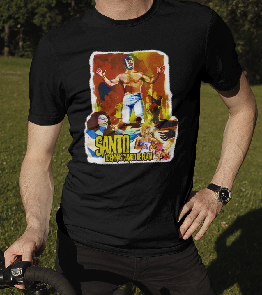 Santo El Enmascarado De Plata Classic Luchador Adventure T-Shirt