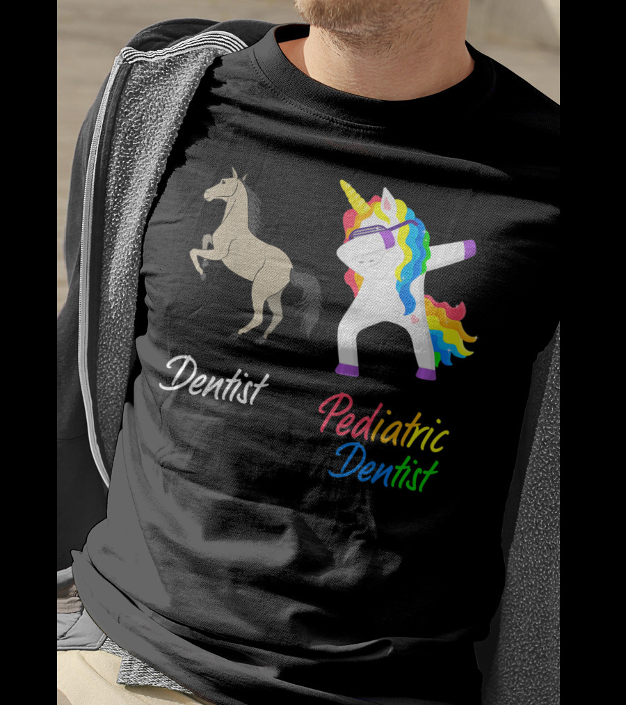 Dentist Pediatric Dentist Dabbing Unicorn T-Shirt