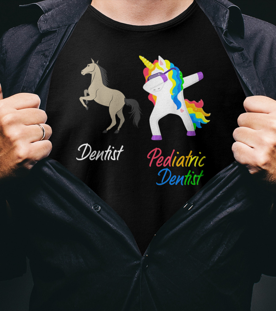 Dentist Pediatric Dentist Dabbing Unicorn T-Shirt