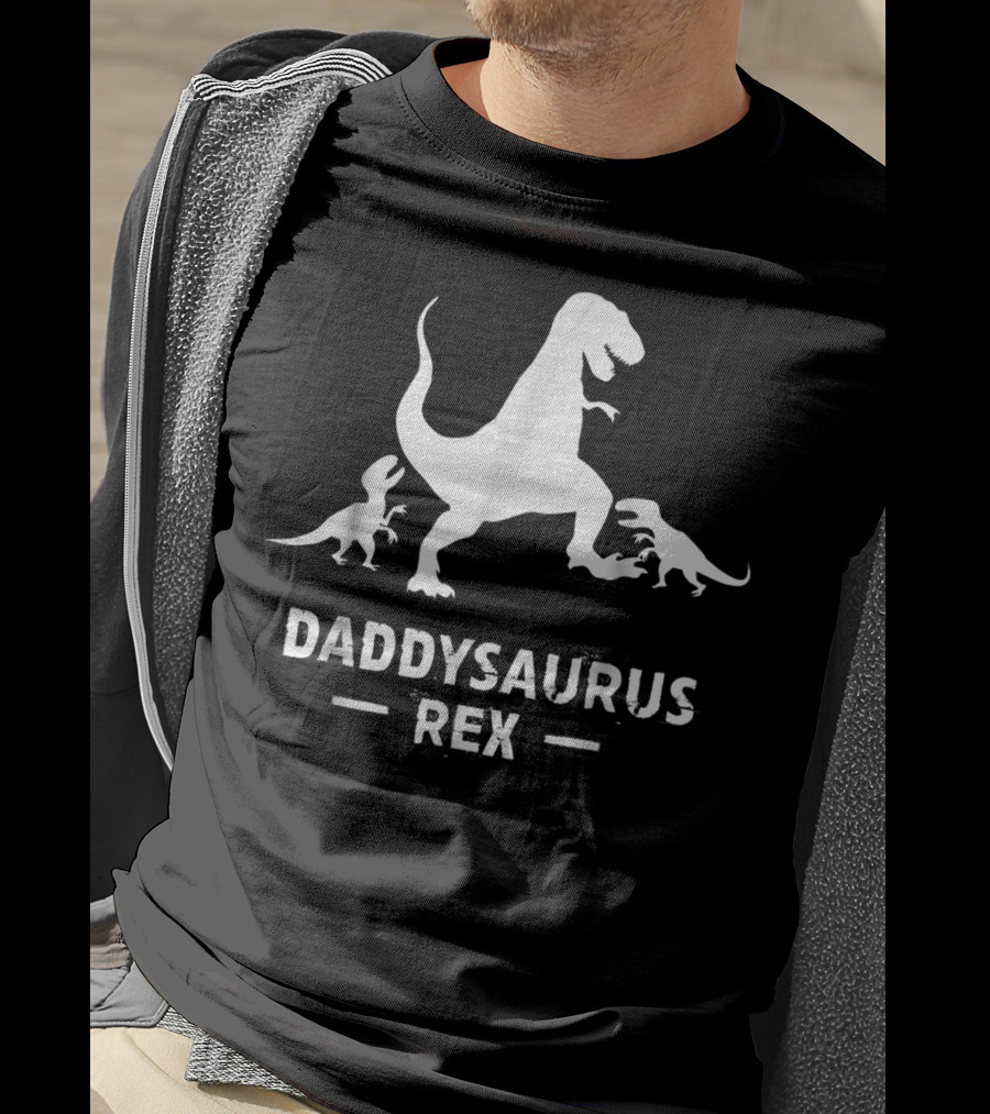 Father's Day Daddysaurus Rex With Dinosaur Family T-Shirt