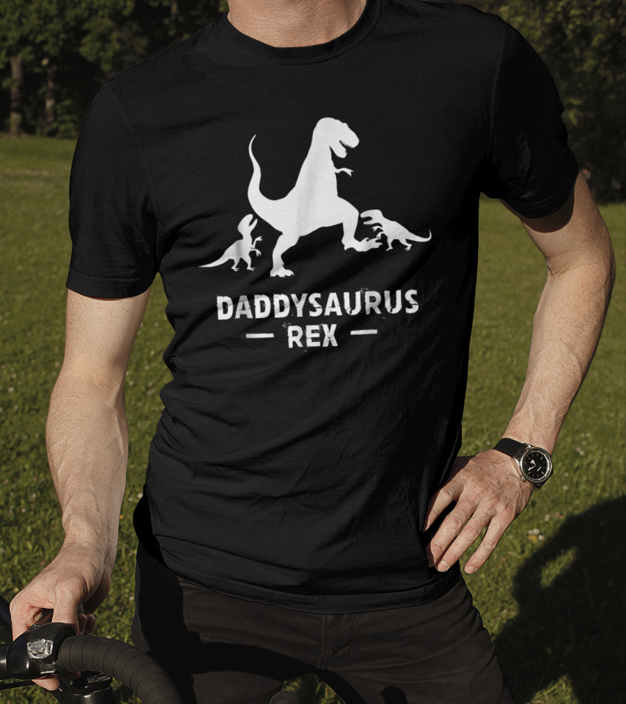 Father's Day Daddysaurus Rex With Dinosaur Family T-Shirt