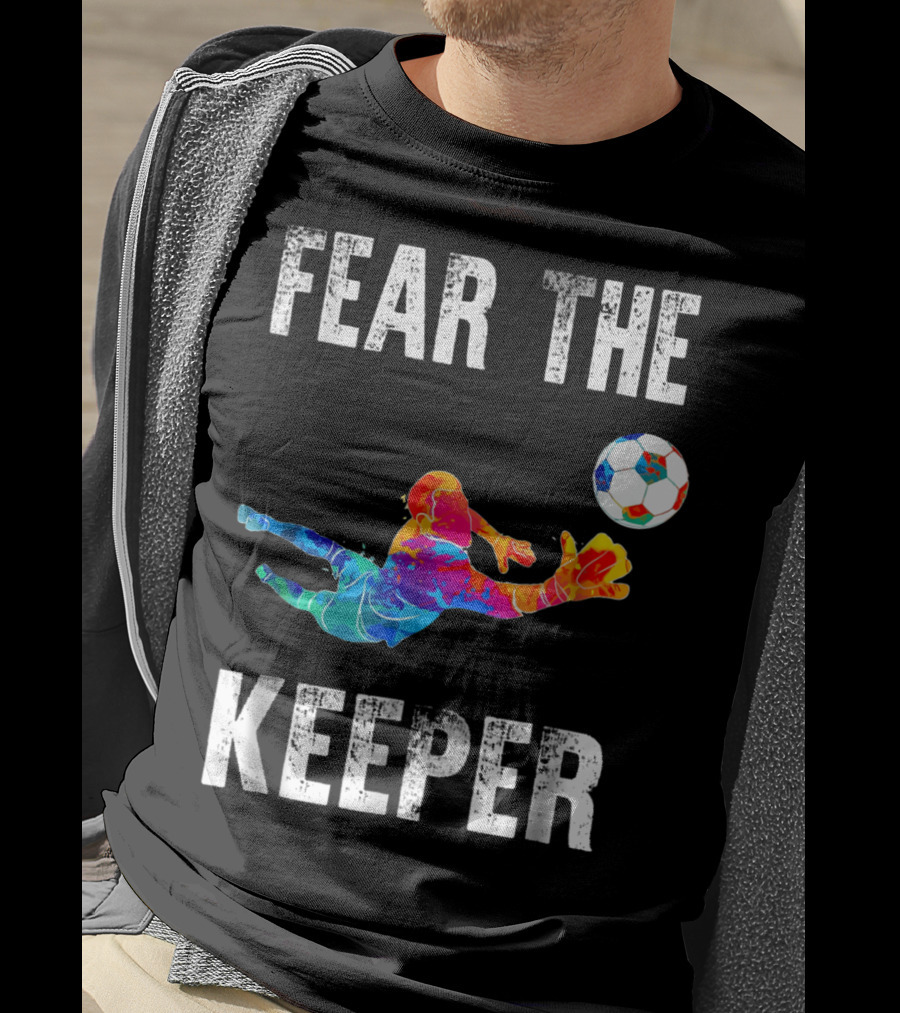 Fear The Keeper Diving Soccer Goalkeeper Splashmulticolor T-Shirt