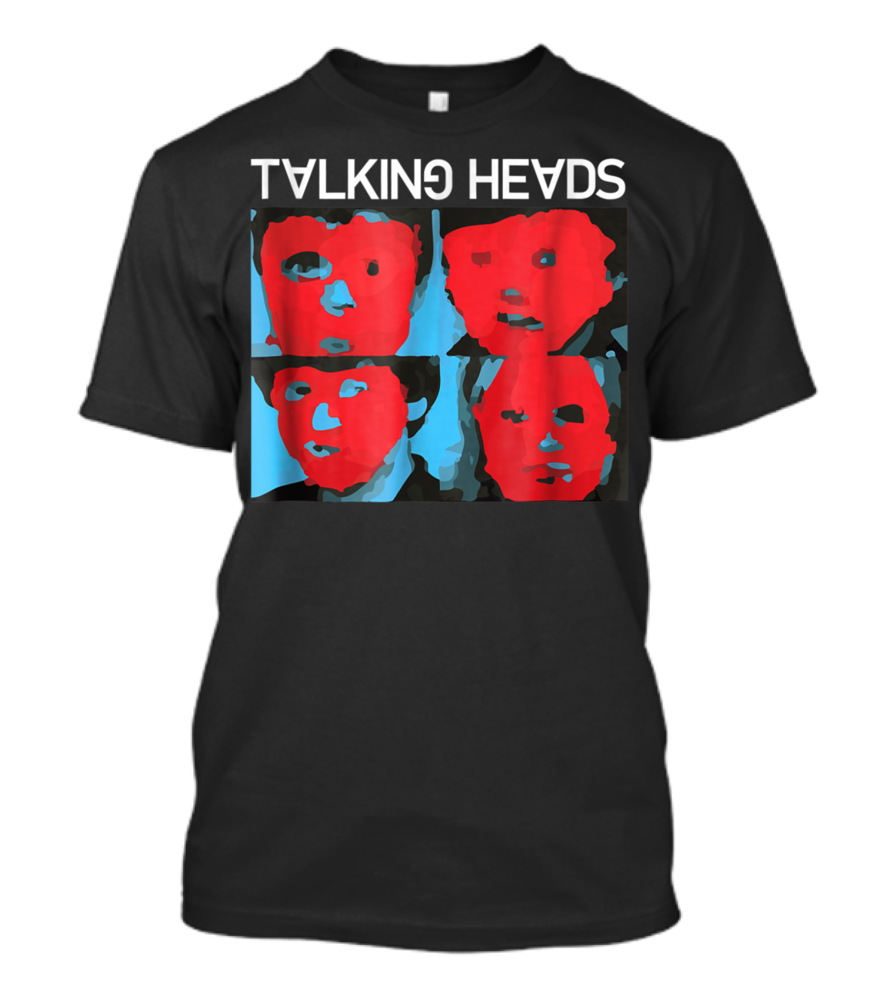 Talking Heads Psycho Killer Red Blue Mask Faces T-Shirt