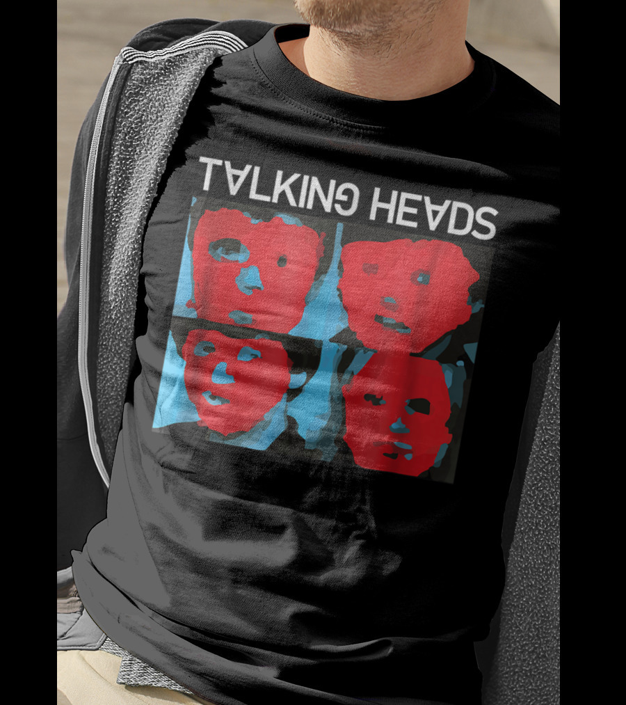 Talking Heads Psycho Killer Red Blue Mask Faces T-Shirt