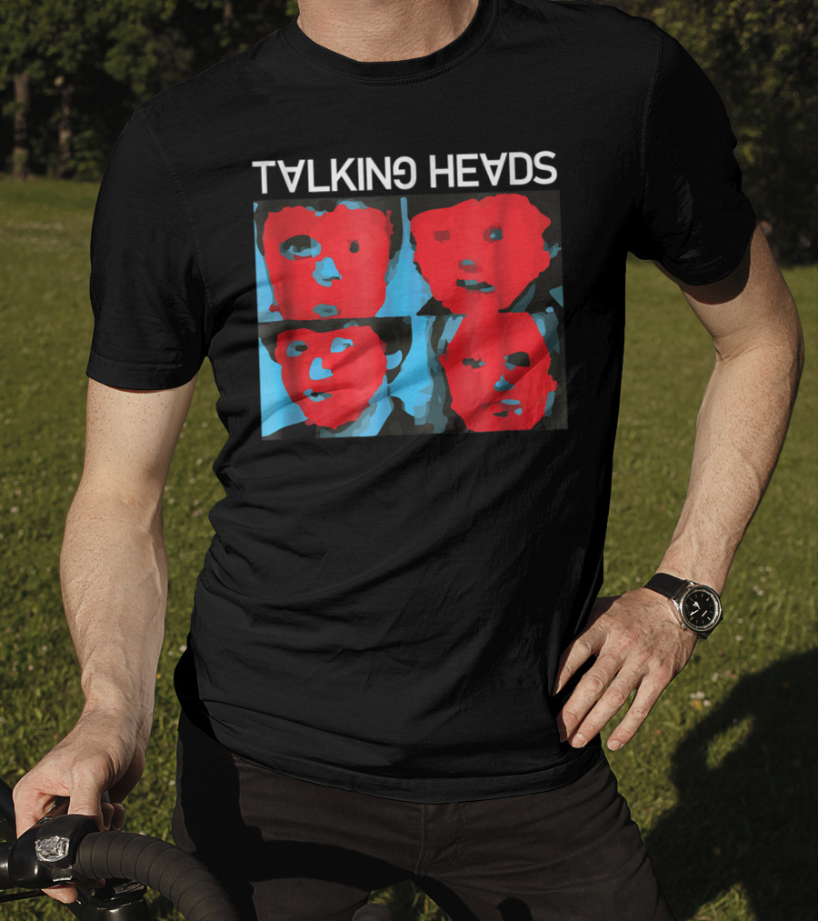 Talking Heads Psycho Killer Red Blue Mask Faces T-Shirt