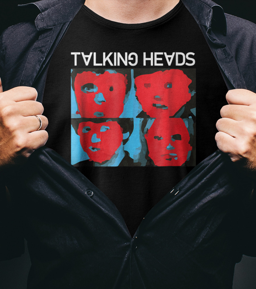 Talking Heads Psycho Killer Red Blue Mask Faces T-Shirt