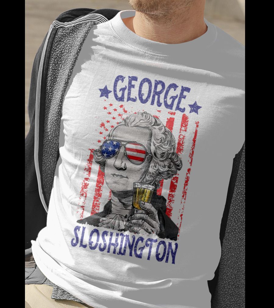 George Sloshington American Flag Beer Patriotic T-Shirt