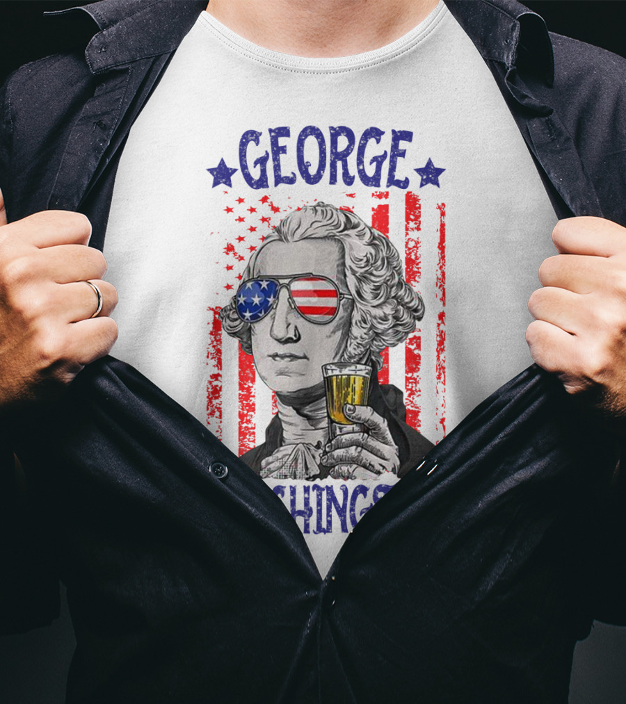 George Sloshington American Flag Beer Patriotic T-Shirt