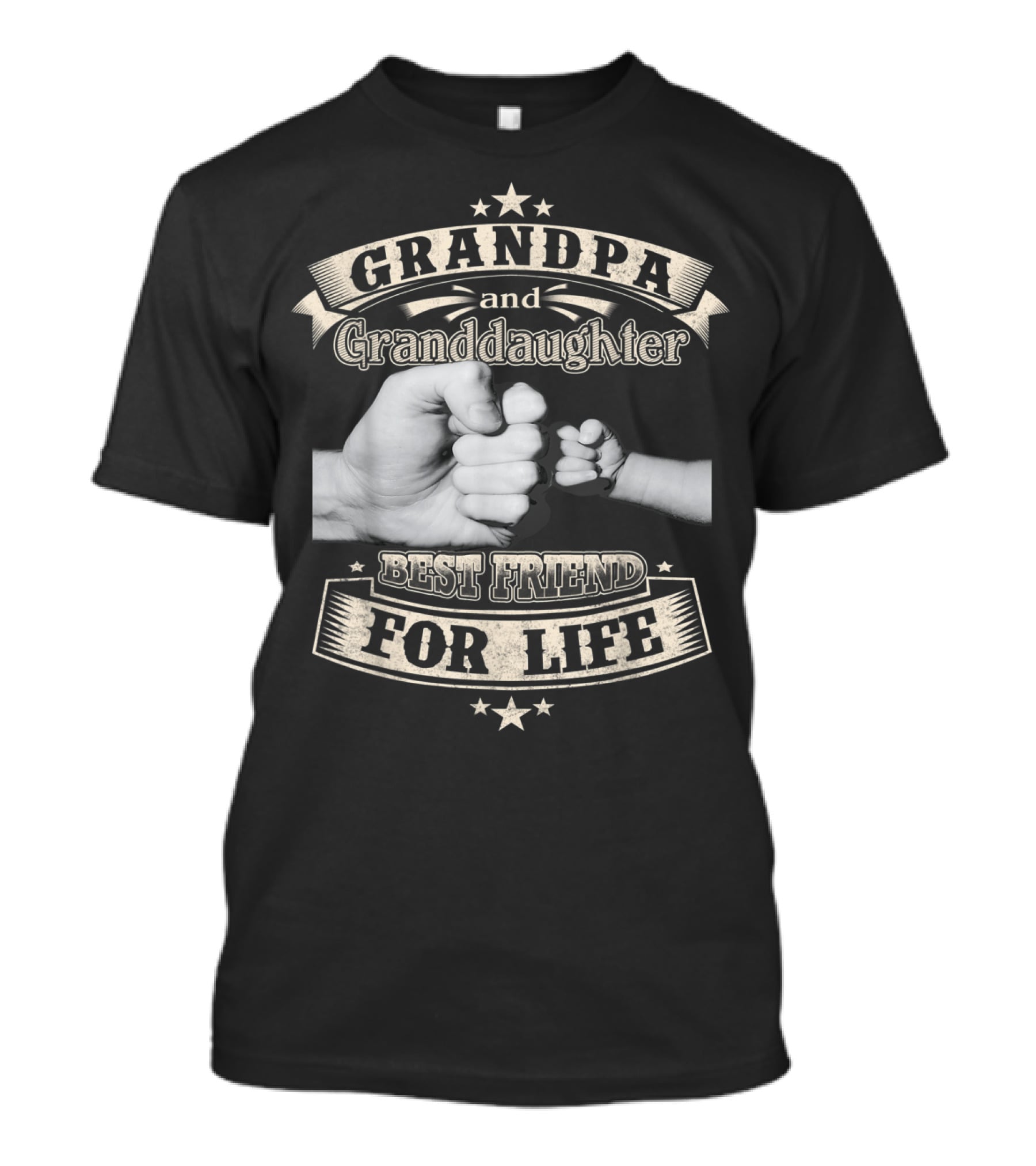 Grandpa And Granddaughter Fist Bump Best Friend For Life With Stars T-Shirt