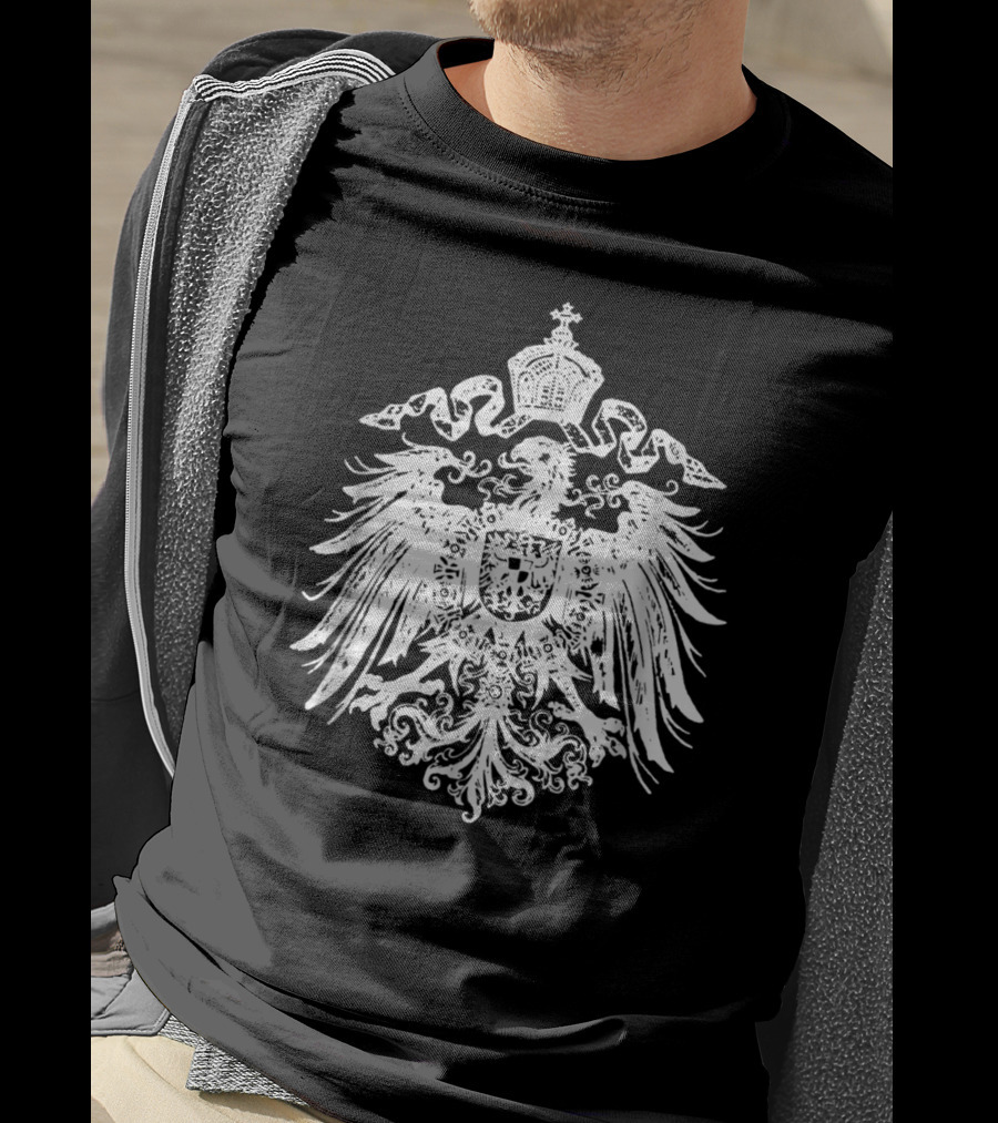 German Imperial Eagle Emblem White Crest T-Shirt