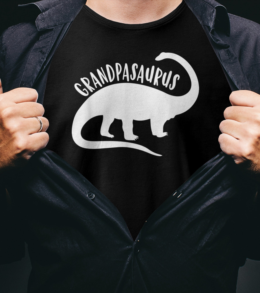 Grandpasaurus Dad Promoted To Dino Grandpa Dinosaur T-Shirt