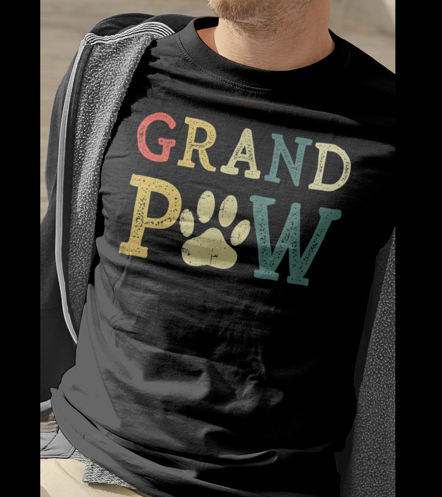 Grandpaw Dog Lover Paw Print Grandpa T-Shirt