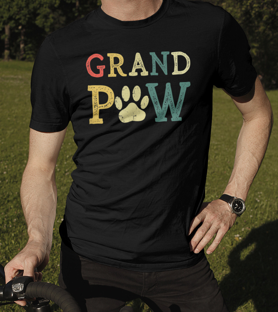 Grandpaw Dog Lover Paw Print Grandpa T-Shirt