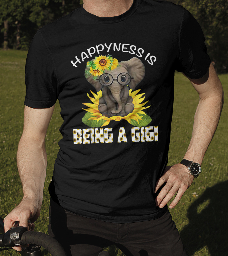 Happiness Is Being A Gigi Elephant With Sunflower Accessories T-Shirt