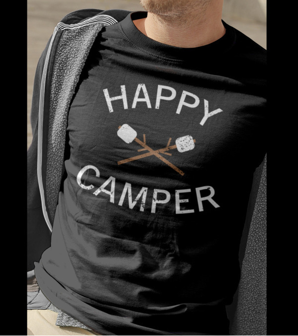 Happy Camper Marshmallow Sticks Grunge T-Shirt